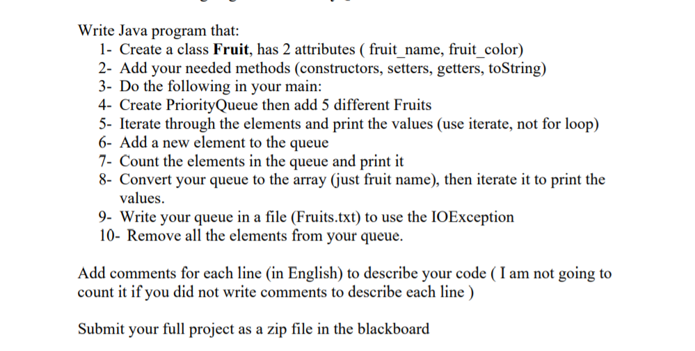Solved Please write the code using Java. | Chegg.com