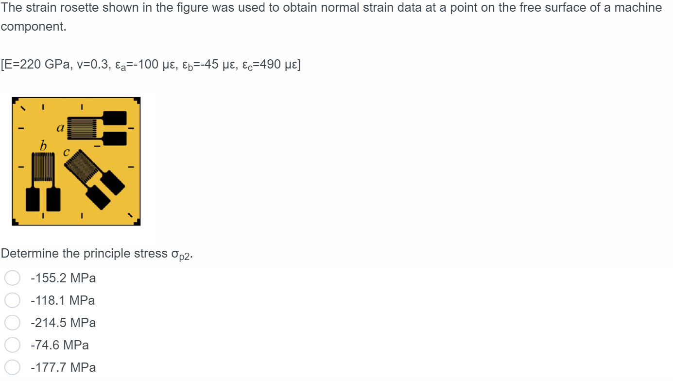 Solved The strain rosette shown in the figure was used to | Chegg.com