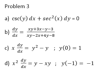 Solved Solve each differential equation using separation of | Chegg.com