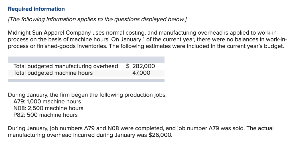 Solved 1. Compute the company’s predetermined overhead rate