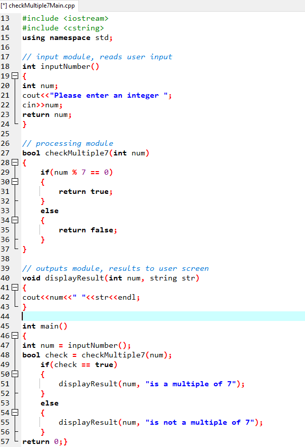 Solved 2. Separate the C++ program checkMultiple 7 Main.cpp | Chegg.com