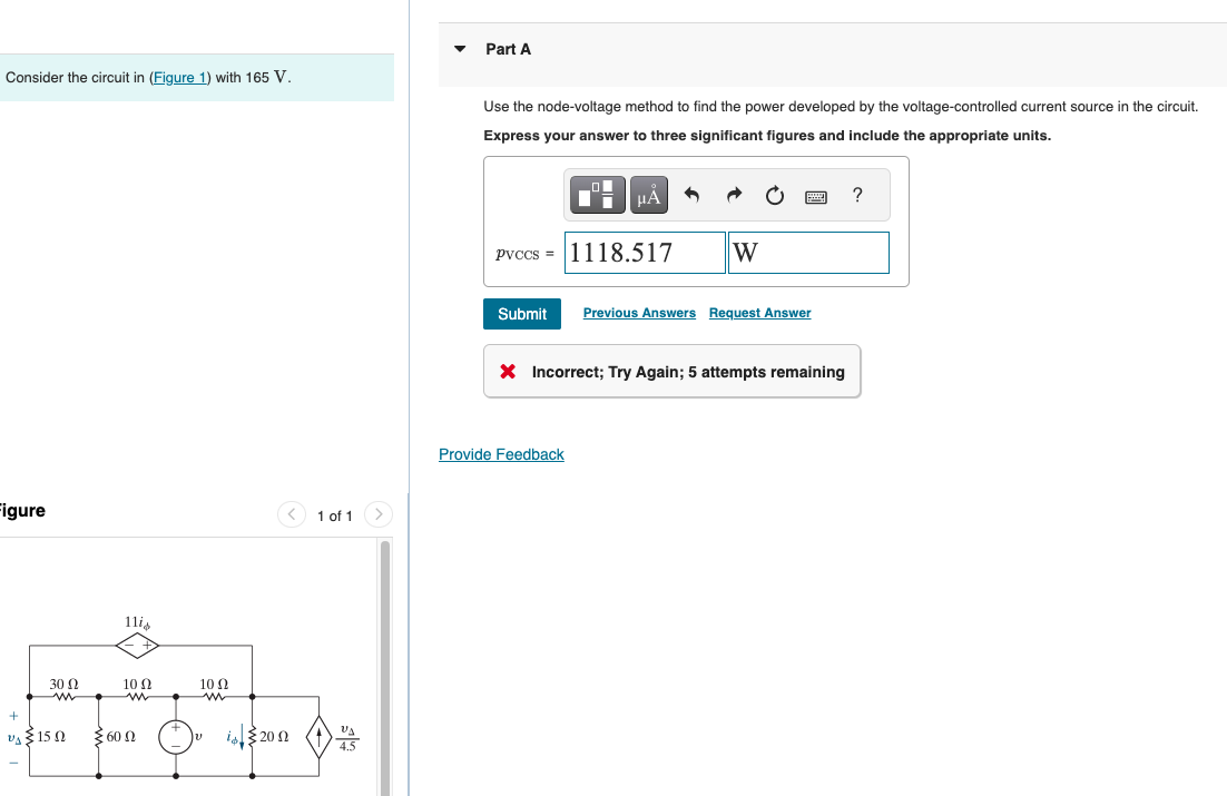 Solved Consider the circuit in (Figure 1) with 165 V. Use | Chegg.com