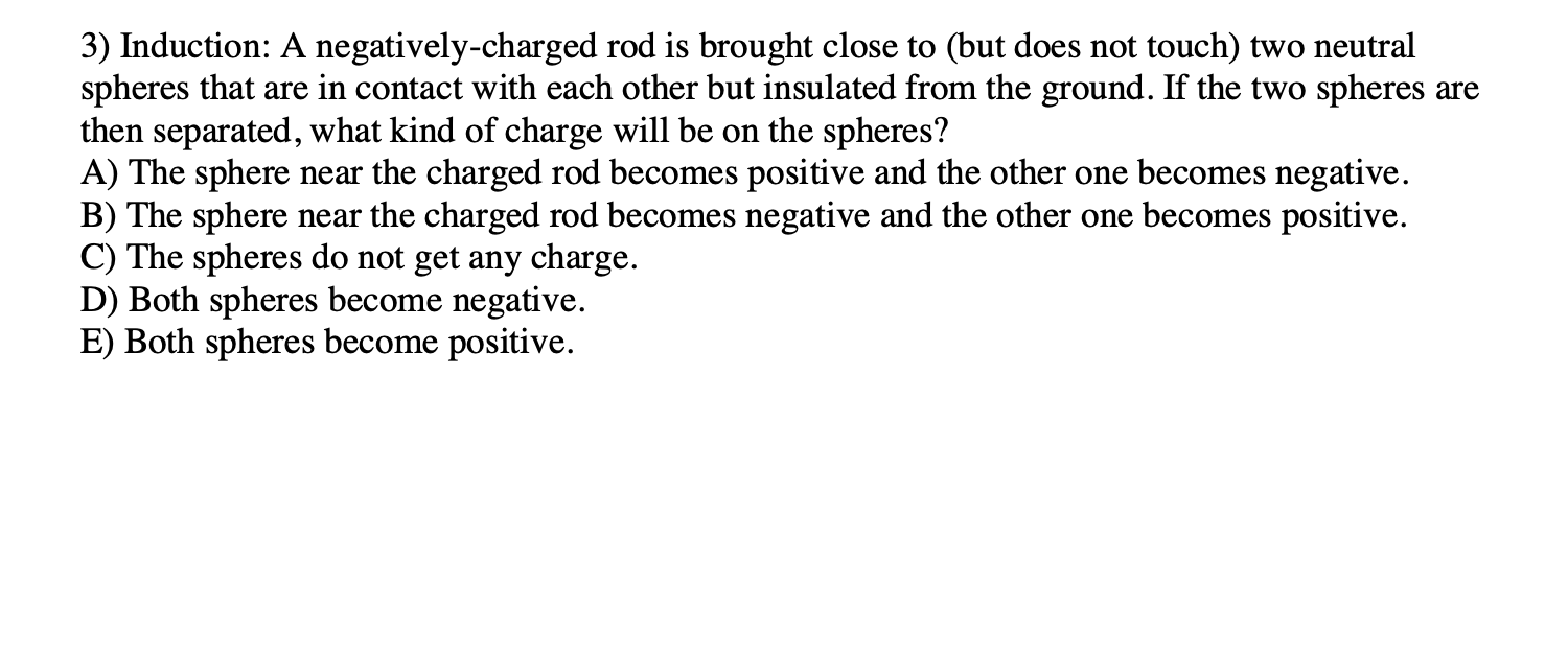 Solved 3) Induction A negativelycharged rod is brought