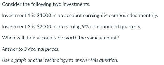 Solved Consider The Following Two Investments. Investment 1 | Chegg.com