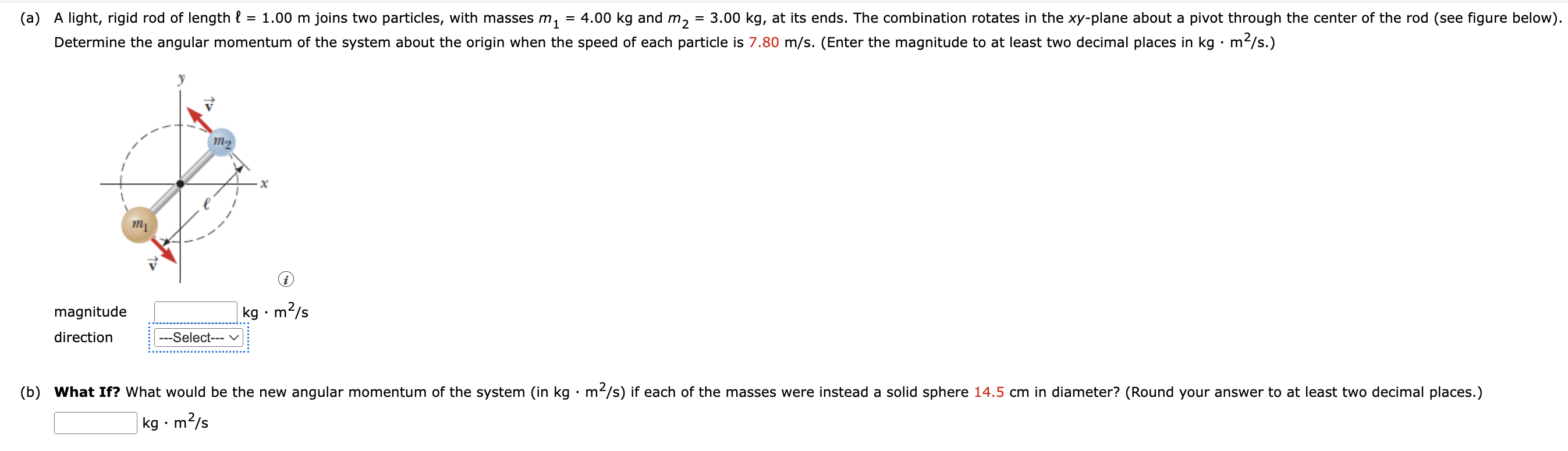 Solved Determine the angular momentum of the system about | Chegg.com