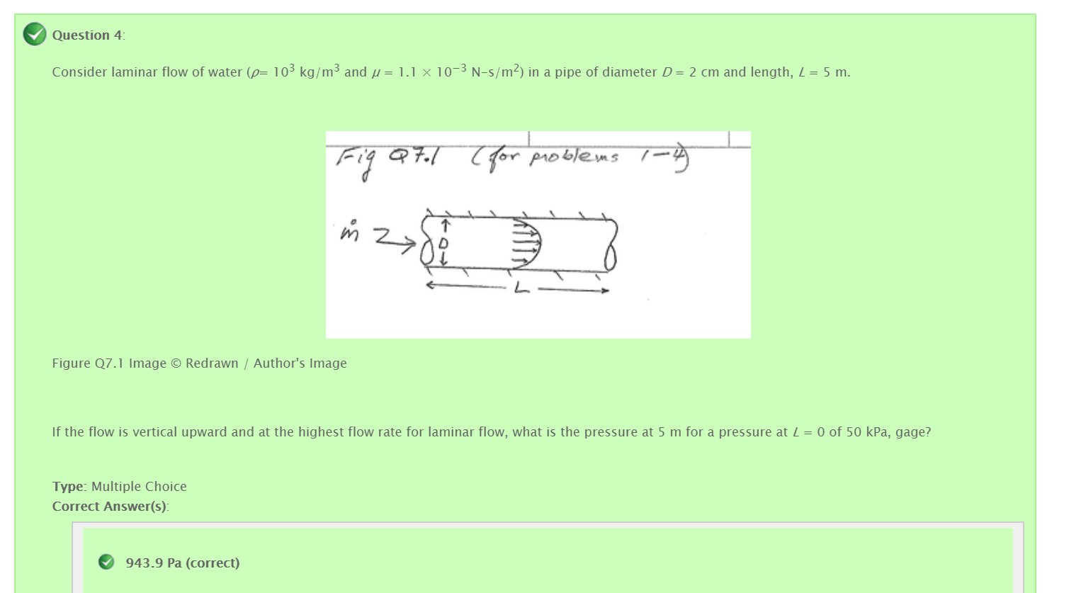 Question 4 Consider Laminar Flow Of Water P 103 Chegg Com
