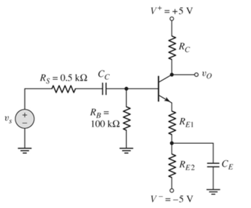 Solved The following BJT amplifier circuit will amplify a | Chegg.com