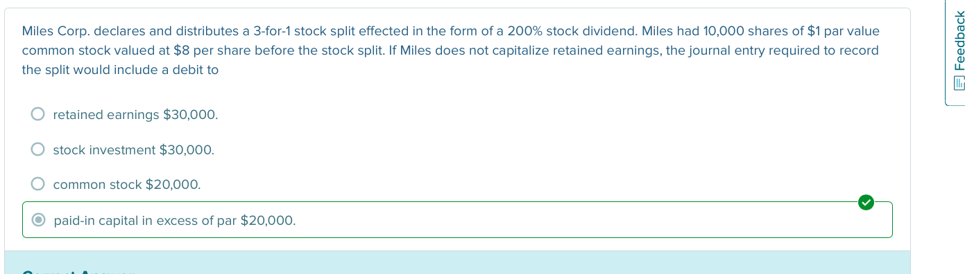 Solved Can someone please explain 3-for-1 stock split in the 