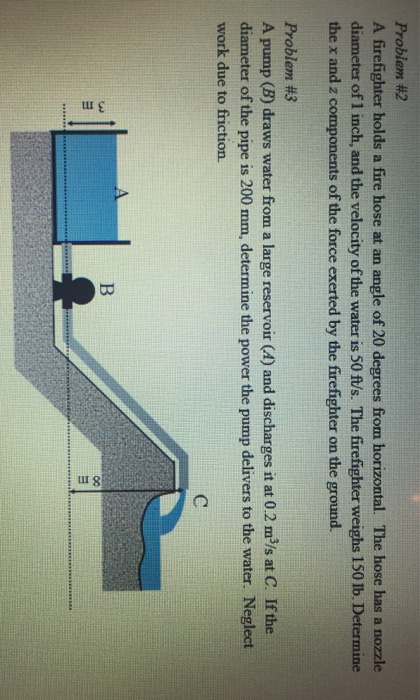 Solved Problem #2 A firefighter holds a fire hose at an | Chegg.com