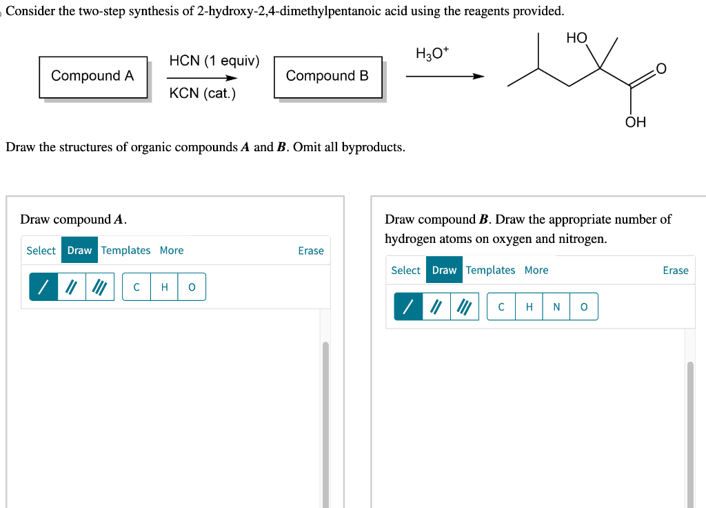 Solved Draw The Structures Of Organic Compounds A And B. | Chegg.com