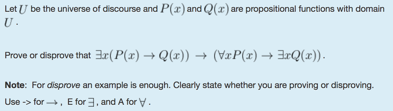 Solved Let U be the universe of discourse and P(x) and Q(x) | Chegg.com