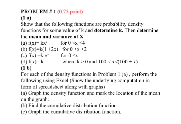 Solved Show That The Following Functions Are Probability | Chegg.com