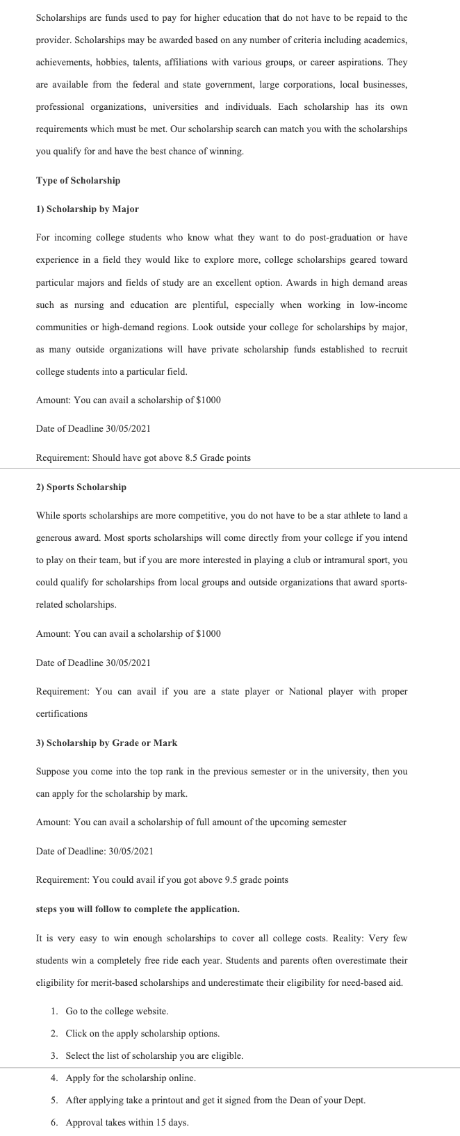 Major Provider Of Scholarships In Brief1