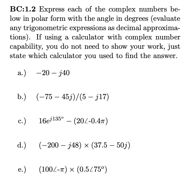 Polar form outlet complex number calculator