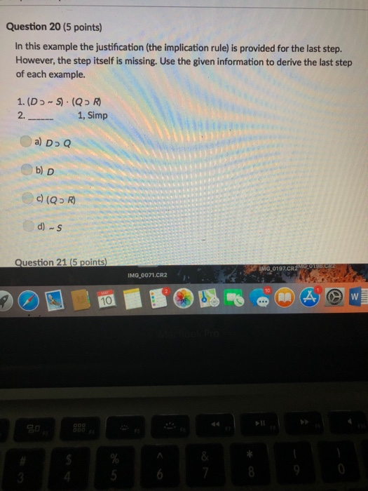 Solved Question 20 (5 points) In this example the | Chegg.com