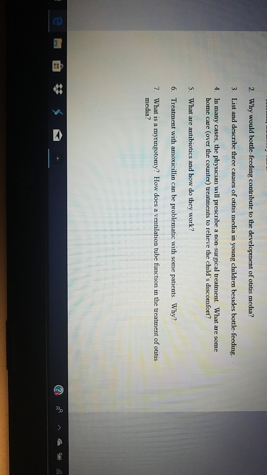 Solved case study otitis media. questions 2 through 7