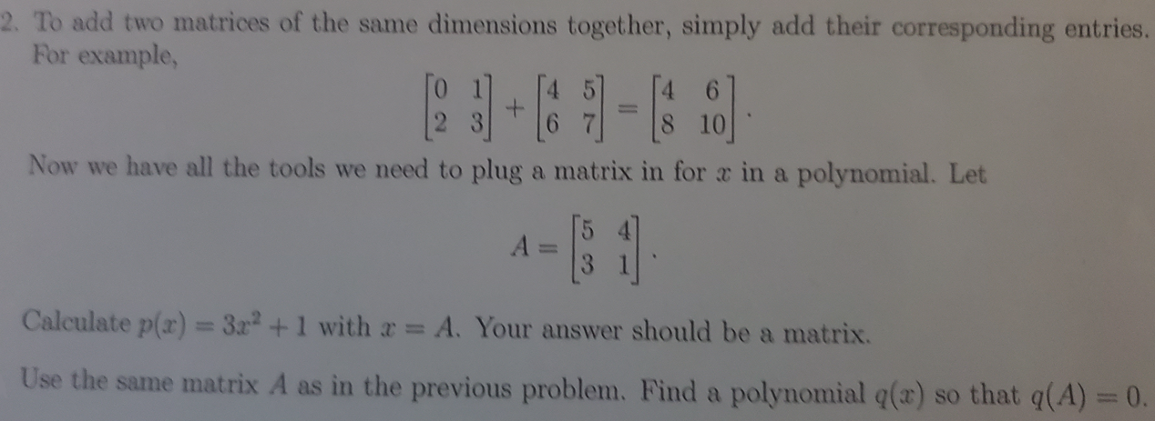 how do you add two matrices together