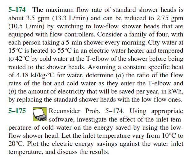 Solved 5174 ﻿The maximum flow rate of standard shower heads