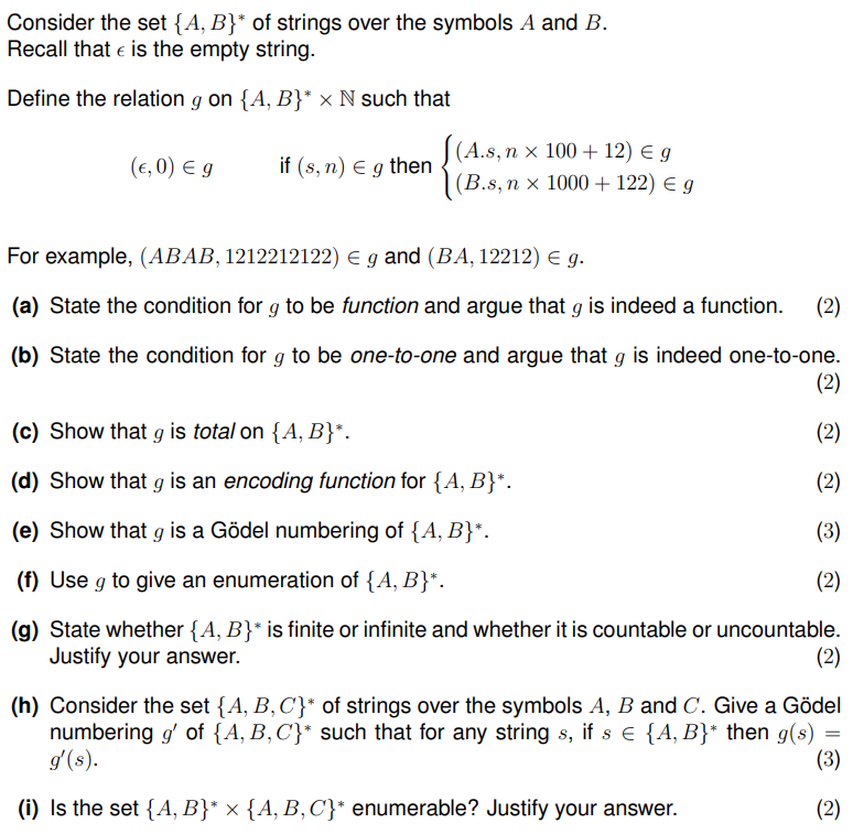 Consider the set {A, B}* of strings over the symbols | Chegg.com