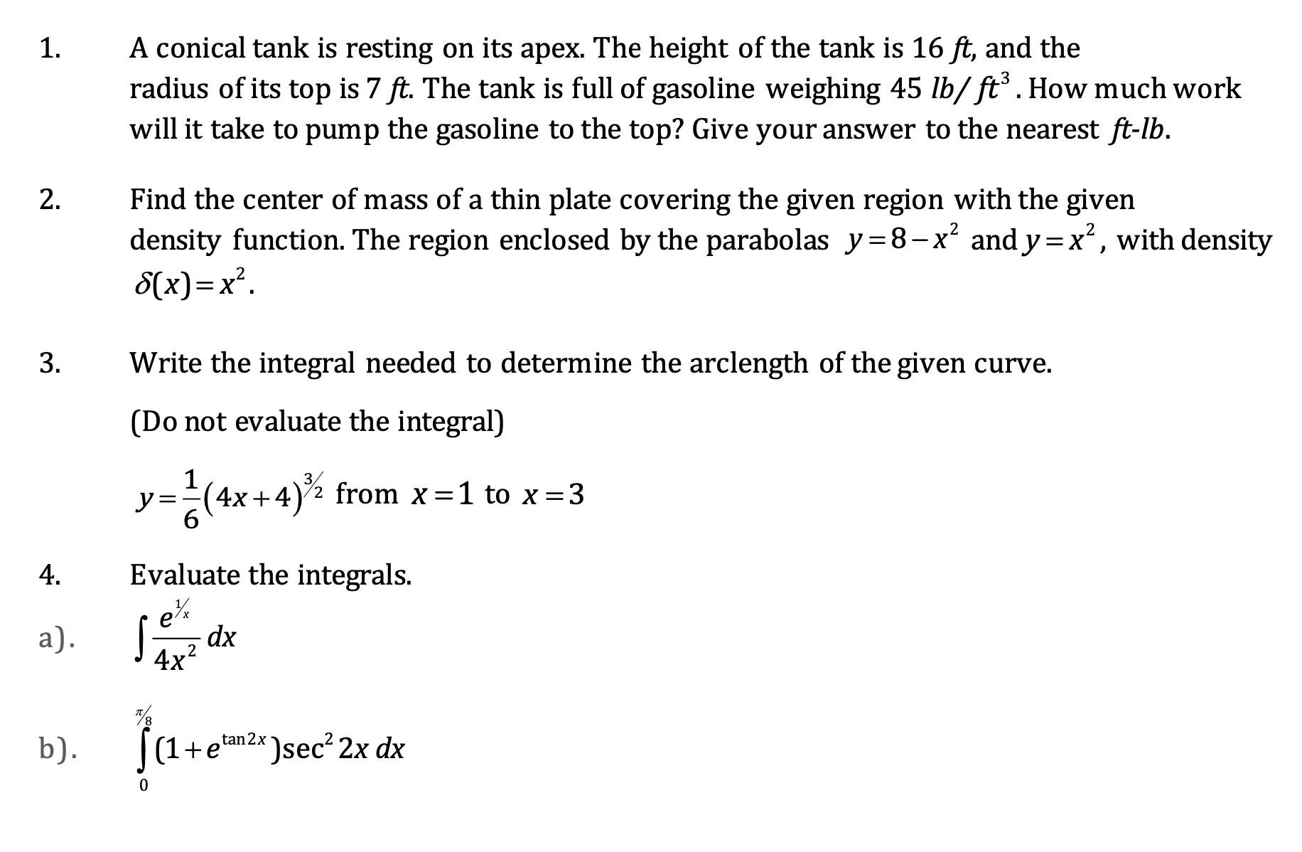 Solved 1. A conical tank is resting on its apex. The height | Chegg.com