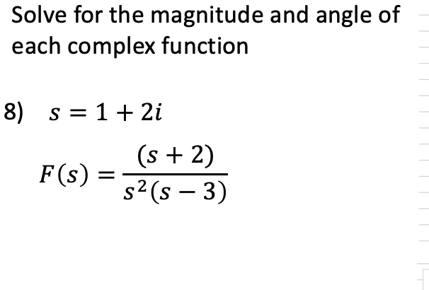 Solved Solve for the magnitude and angle of each complex | Chegg.com