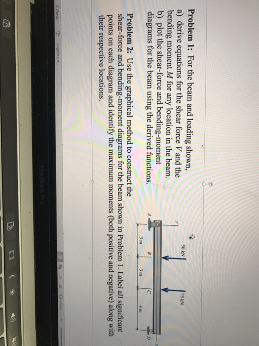 Solved Problem 1: For the beam and loading shown, a) derive | Chegg.com