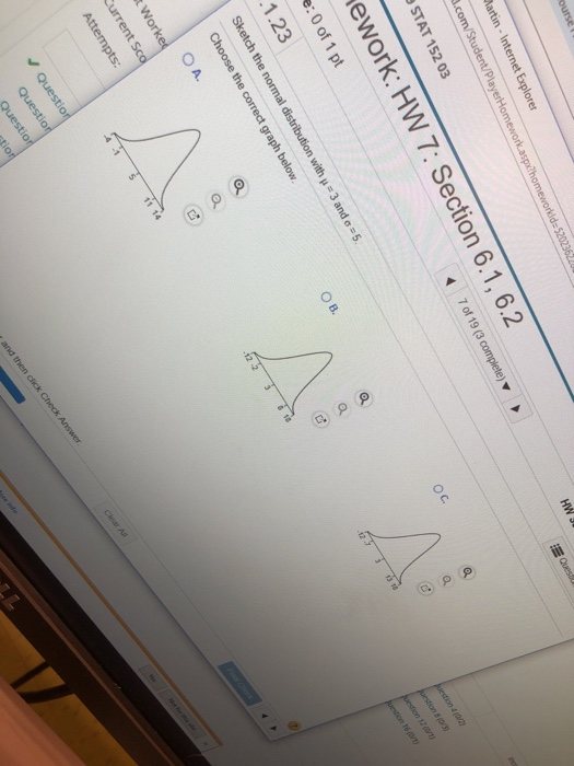 Solved STAT 152 03 ework: HW 7: Section 6.1, 6.2 70119 (3 | Chegg.com