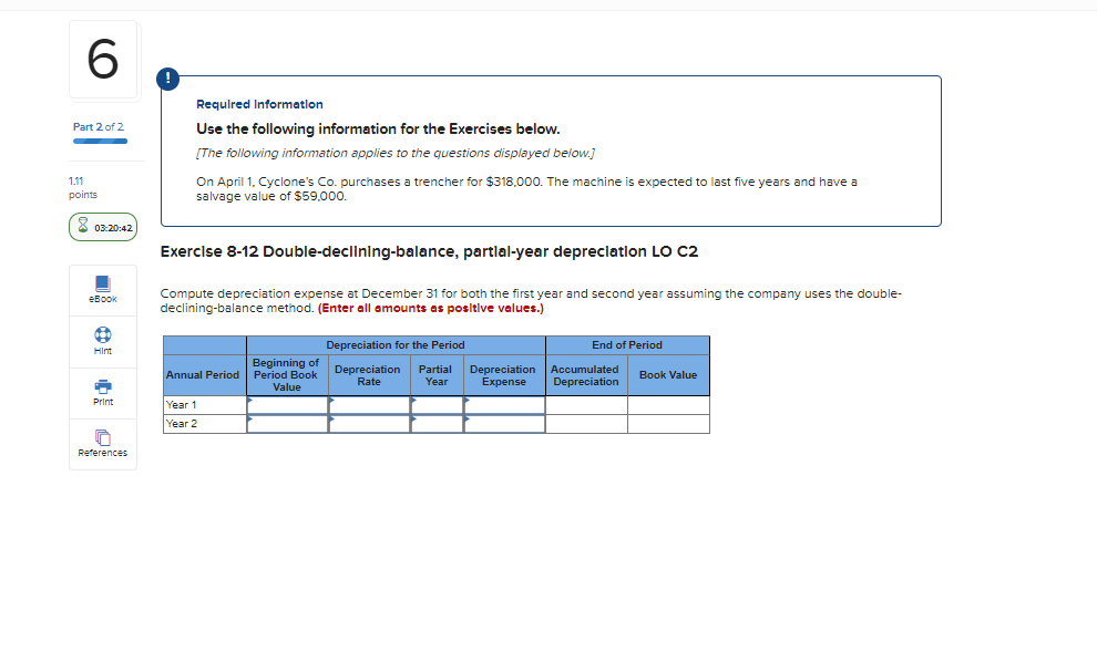 Solved 4 Part 2 of 2 Required Information Use the following | Chegg.com