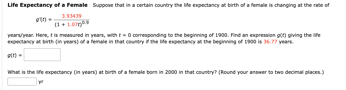 Solved Suppose that in a certain country the life expectancy | Chegg.com