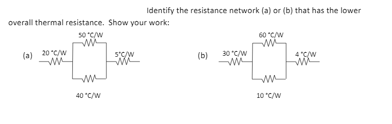 Solved Identify the resistance network (a) or (b) that has | Chegg.com