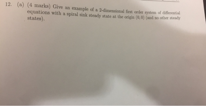 Solved 12. (a) (4 marks) Give an example of a 2-dimensional | Chegg.com