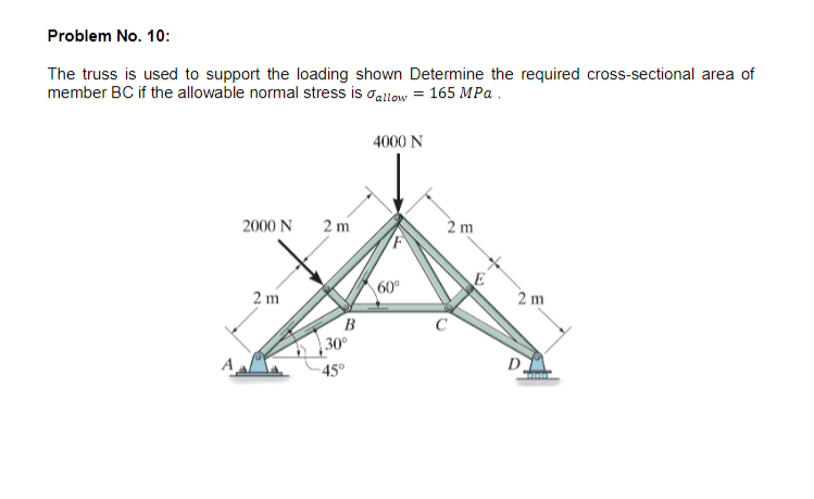 Solved Problem No. 2: Determine the internal normal force, | Chegg.com