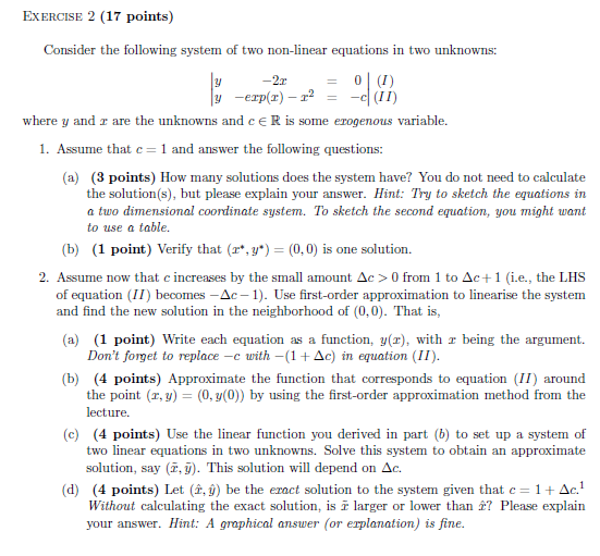 Solved EXERCISE 2 (17 points) Consider the following system | Chegg.com