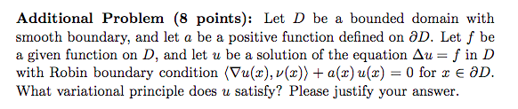 Solved Additional Problem (8 points): Let D be a bounded | Chegg.com