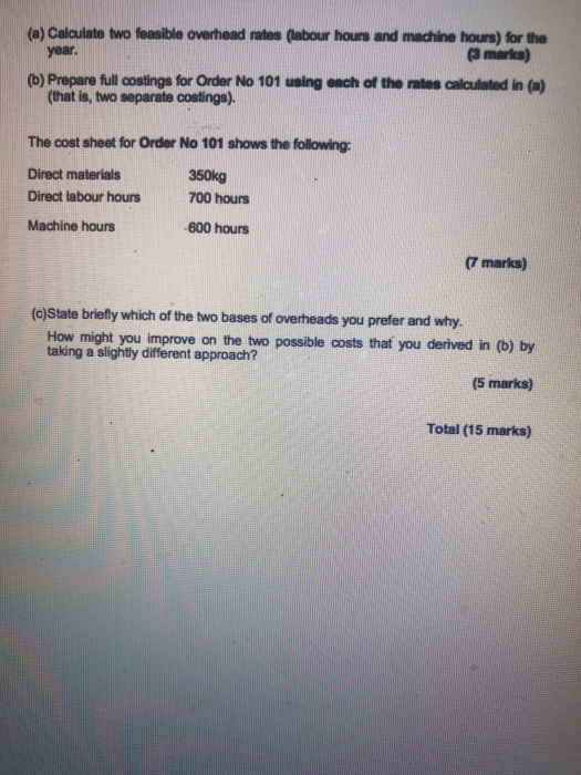 Solved You have been asked to suggest a method of deducing | Chegg.com