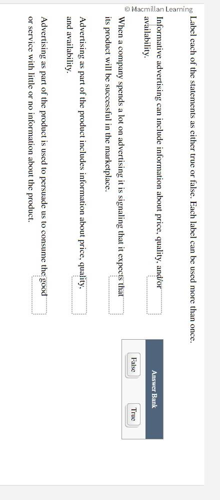 Label each of the statements as either true or false. | Chegg.com