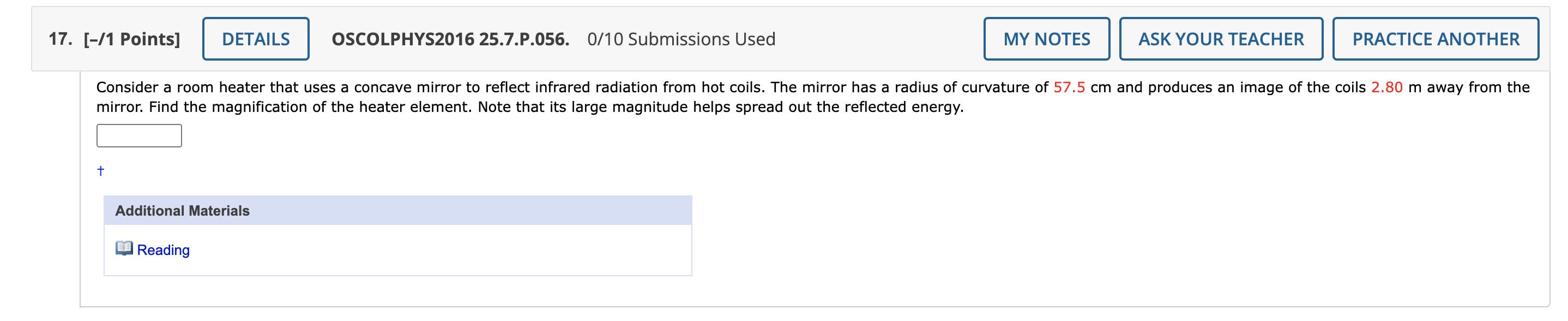 Solved 17 1 Points] Details Oscolphys2016 25 7 P 056