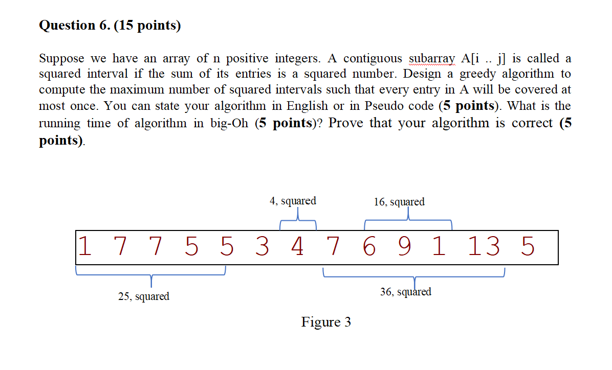 Solved Question 6. (15 points) Suppose we have an array of n | Chegg.com