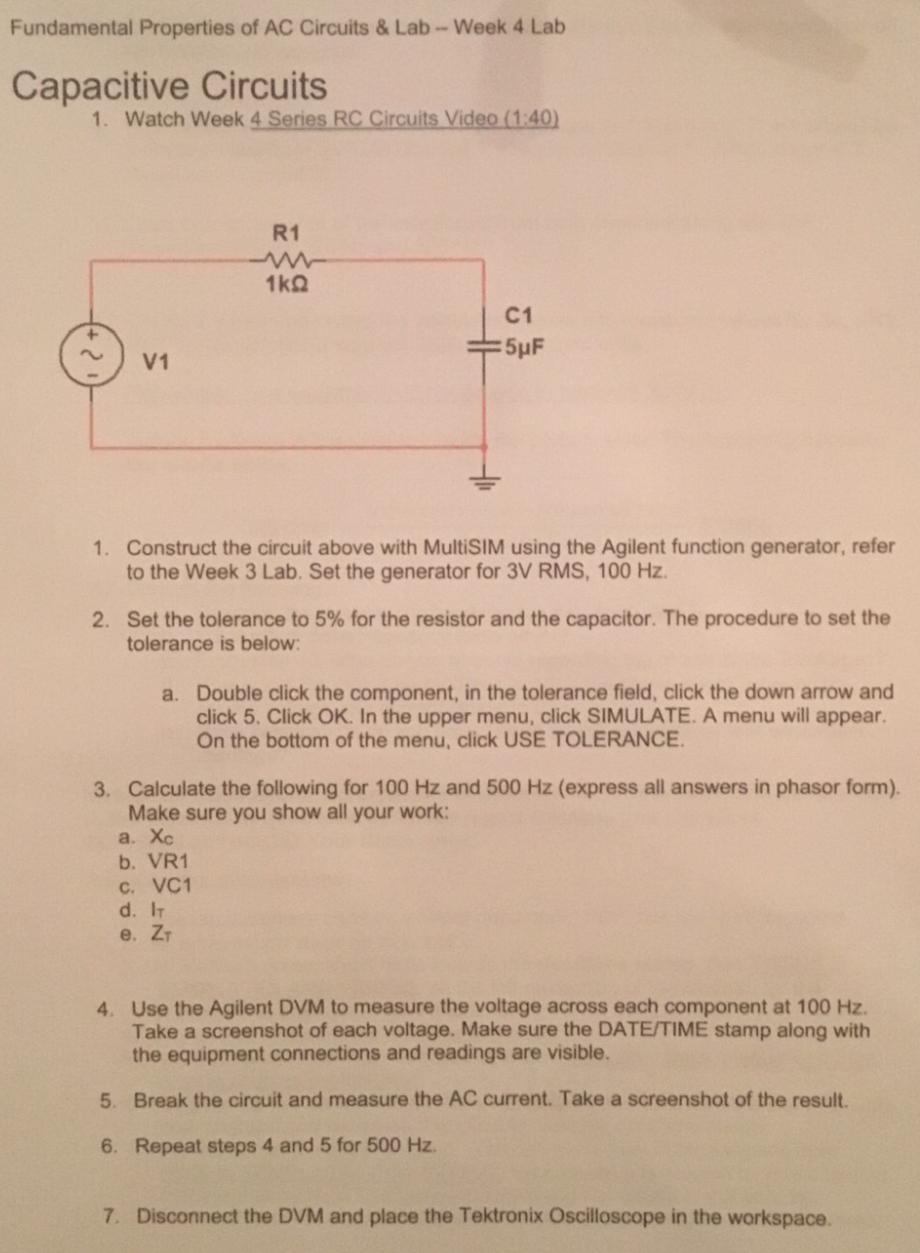 Solved Fundamental Properties of AC Circuits & Lab Week 4