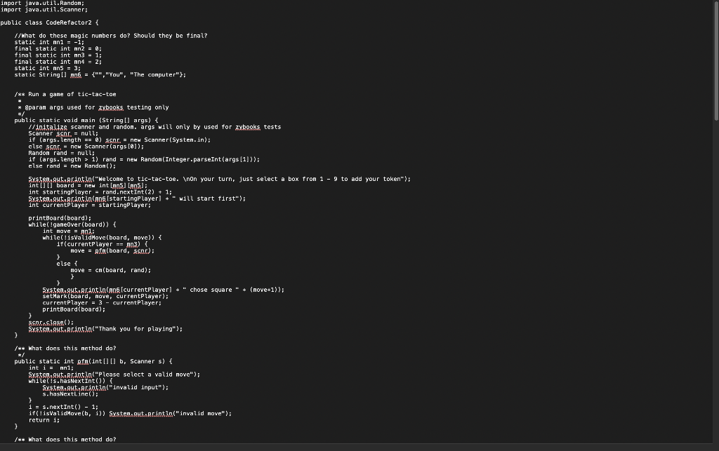 12.10 Code Refactor 2: Tic Tac Toe This code works | Chegg.com