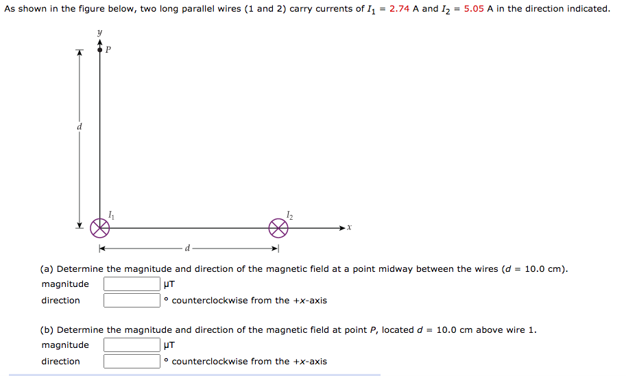 Solved As shown in the figure below, two long parallel wires | Chegg.com