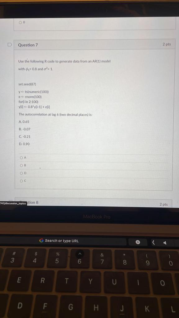 Use the following R code to generate data from an | Chegg.com