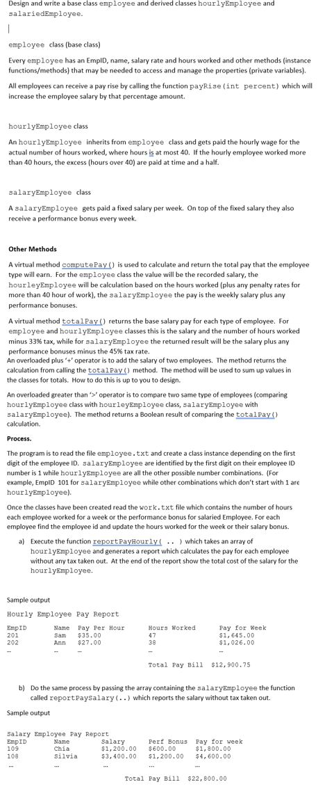 Solved Language C++ SOURCE CODE = (employee.h, | Chegg.com