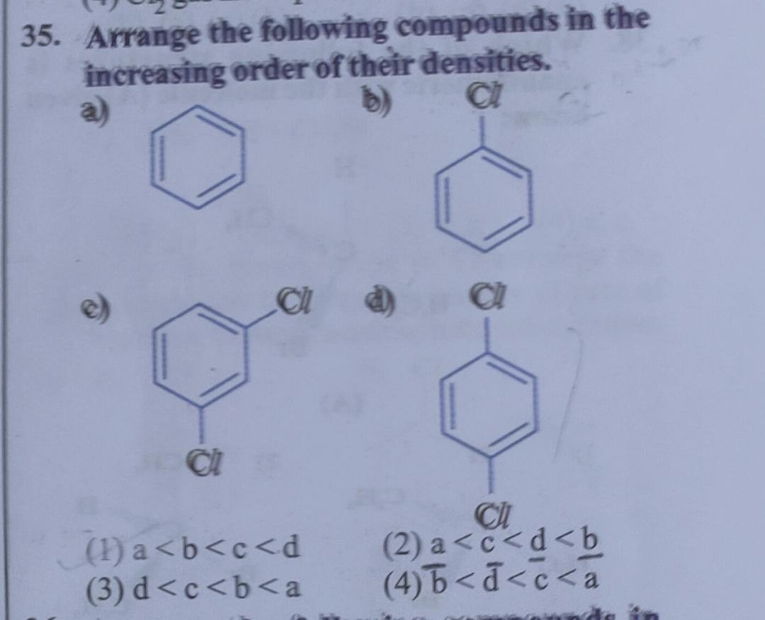 Solved 5. Arrange the following compounds in the increasing | Chegg.com