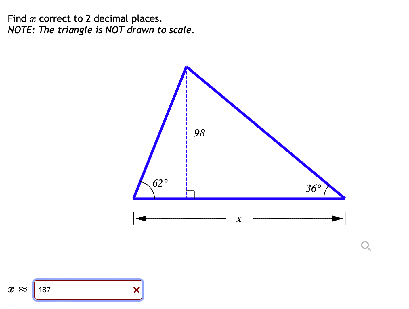 Solved Find x correct to 2 decimal places. NOTE: The | Chegg.com