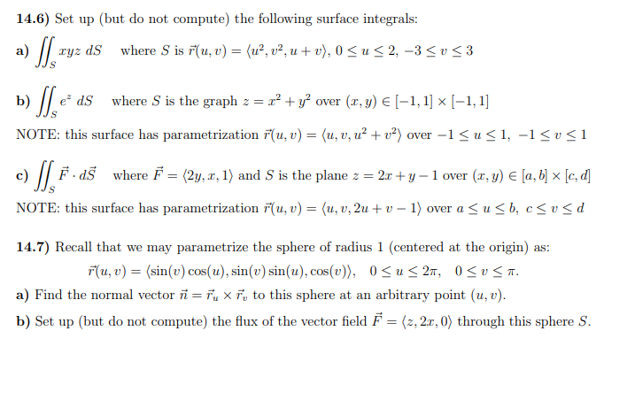 14 6 Set Up But Do Not Compute The Following Su Chegg Com