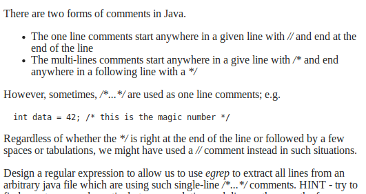 Solved There are two forms of comments in Java The one line | Chegg.com