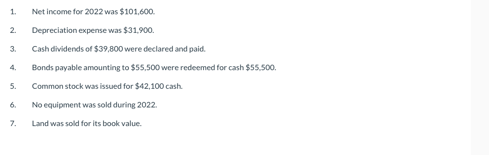 Solved The Following Are Comparative Balance Sheets For | Chegg.com