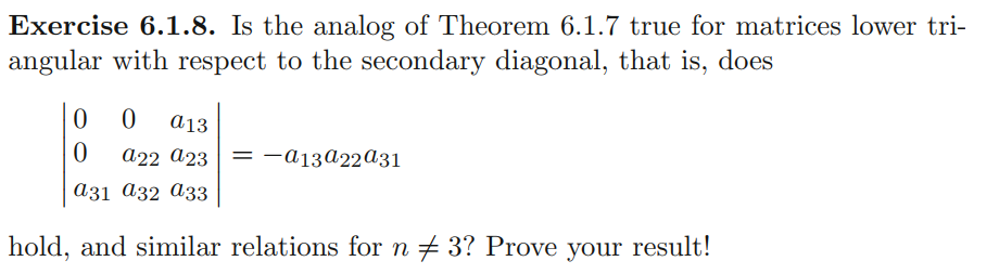 Solved Theorem 6.1.7. If A is an upper triangular matrix, | Chegg.com