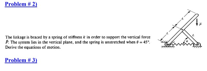Solved Problem # 2) The linkage is braced by a spring of | Chegg.com